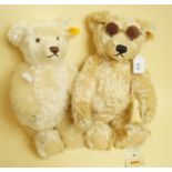 A Steiff summer bear with sunglasses and winter bear - no clothes 654473 and 654459