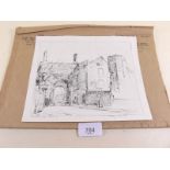 Llewellyn Petley Jones - drawing "Old Palace Gate" (together with provenance) 15 x 19cm