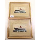A pair of Pimpernel tablemat trays from the Queen Mary, Cunard Line