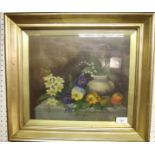 A Victorian Still Life flowers and fruit signed Jas Cap - 29 x 34cm