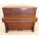 A Victorian John Broadwood small mahogany piano - 125cm wide x 104 high