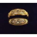 Two 18 carat gold and diamond 'Gypsy' rings
