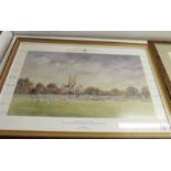 Leslie Matthews - limited edition print Worcester County Cricket Club, signed by the players and
