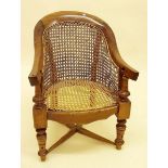 A Regency rosewood framed bergere childs chair, 57cm high max