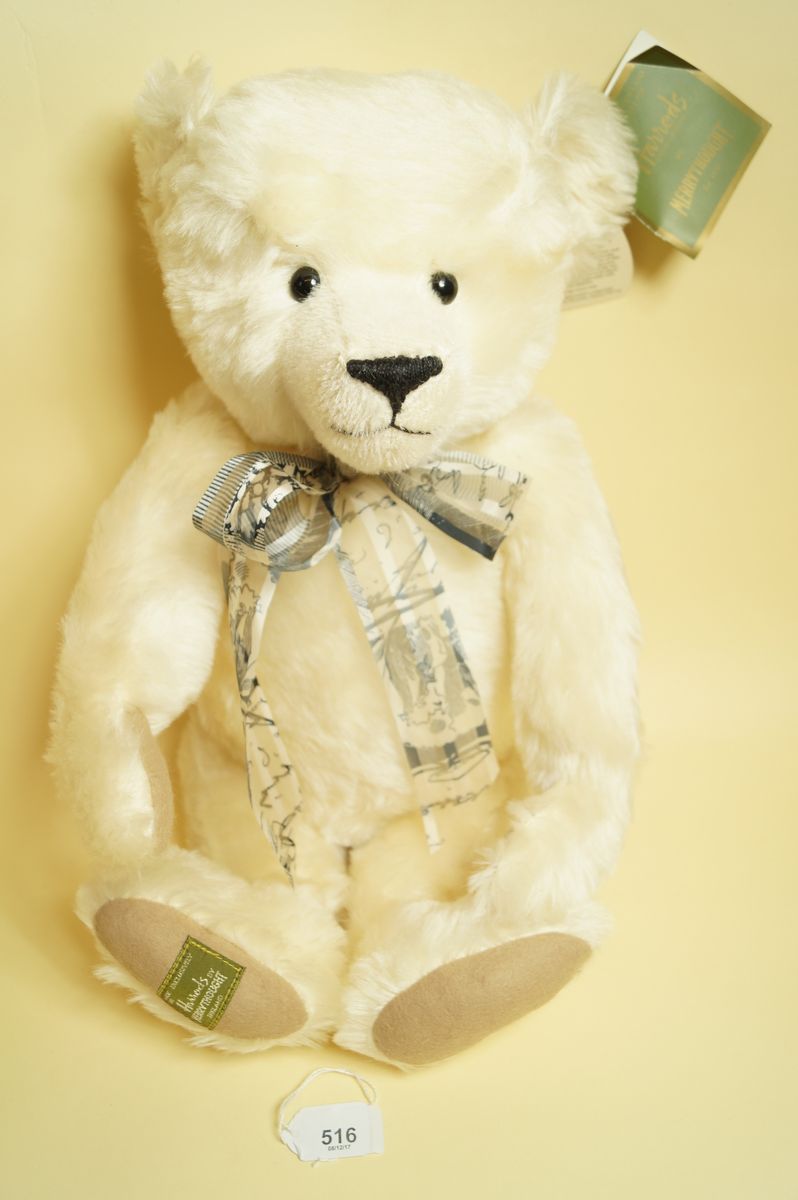 A large blond mohair Merrythought bear made for Harrods