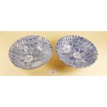 A pair of Johnson Bros for Liberty blue and white printed bowls