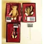 Three Steiff pottery bears - boxed with certificates