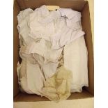 A box of antique childrens clothes etc