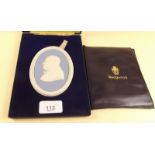 A Wedgwood Jasperware plaque for Sir Winston Churchill 572/1000 to commemorate his birth 18574 -