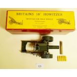 A Britains 18" Howitzer field gun - boxed, and five shells No 2107