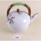 A Mintons Aesthetic teapot moulded and painted prunus blossom - 15cm