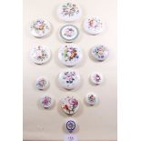 A quantity of various Victorian floral painted pot lids
