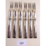 A set of six silver dessert forks - Sheffield 1923