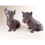 A pair of early 20th century spelter Scottie Dogs - 17cm