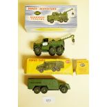 A Dinky Recovery Tractor No 661 - boxed, and an Armoured Command vehicle No 677 - boxed