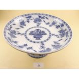 A Minton blue and white onion pattern comport