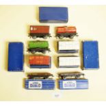 A group of boxed wagons including: Petrol Tank D1 Power Ethyl, Oil Tank D1 Royal Daylight, Horse Box