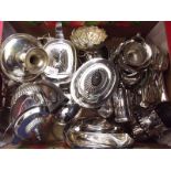 Various silver plated items including teaware