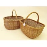 Two old wicker shopping baskets