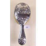 A large silver brush embossed cherub head - Birmingham 1905