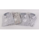 Four John M. Cotton, 100% cotton chequered country shirts, size 16 & 16,1/2 ins, as new