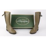 Le Chameau, Gents leather lined wellingtons, size 12, boxed as new