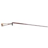 .410 Walking stick shotgun with painted brown cane and wood handle complete with detachable skeleton