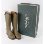 Le Chameau, Gents leather lined wellingtons, size 8, boxed as new