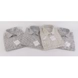 Four John M. Cotton, 100% cotton chequered country shirts, size 17 & 17,1/2 ins, as new