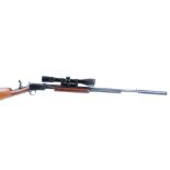 .22 Winchester Model 62A, pump action take down rifle, 22 ins barrel threaded fo moderator (