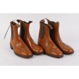 Two pairs Regent, yellow tan leather dealer boots, size 7,