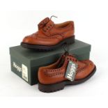 Pair Hoggs Glengarry, brogues in light tan, size 8, boxed as new
