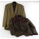 New gents check shooting jacket, s.XL and green quilt shooting coat, s.XL