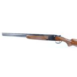 12 bore Browning, over and under, ejector, 26 ins barrels, 1/2 & 1/4, file cut ventilated rib,