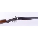 16 bore hammer by H Ruff, Peterborough, 28 ins barrels, ic & 3/4, scroll engraved back action locks,