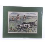 Large coloured print: The First of September, Partridge Shooting after Harrison Weir
