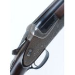 12 bore Merkel, over and under, ejector, 28 ins barrels, ¾ & ½, file cut rib, 2¾ ins chambers,