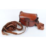 Parsons leather cartridge bag with 12 bore and 16 bore cartridge belts