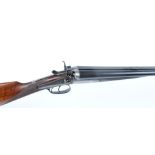 12 bore hammer (former double rifle)by E M Reilly, 28¼ ins barrels inscribed E M Reilly & Co.