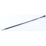 Ebony 35 ins cleaning rod with 7 ins handle, brass fittings and jag