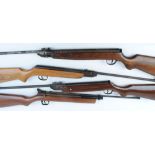 Four .177 and .22 Haenel; Slavia; Crosman; Chinese air rifles