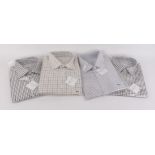 Four John M. Cotton, 100% cotton chequered country shirts, size 18 & 18,1/2 ins, as new