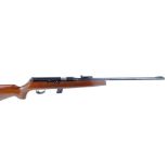 .22 Mauser Model 105, semi automatic, ten shot magazine, 21 ins barrel, open sights, threaded for