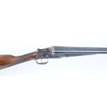 12 bore sidelock ejector by Thos Bland, 27 ins barrels, 1/2 & 1/4, polished border engraved treble