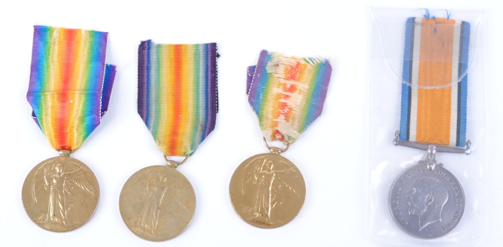 WW I Victory medals issued to 108312 Pte J F Fraser RAF; 86018 2AM E G Coles RAF; 79