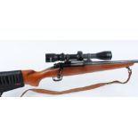 .243 Winchester Ranger Model 70, bolt action 5 shot rifle, 22,1/2 ins barrel, threaded for mo