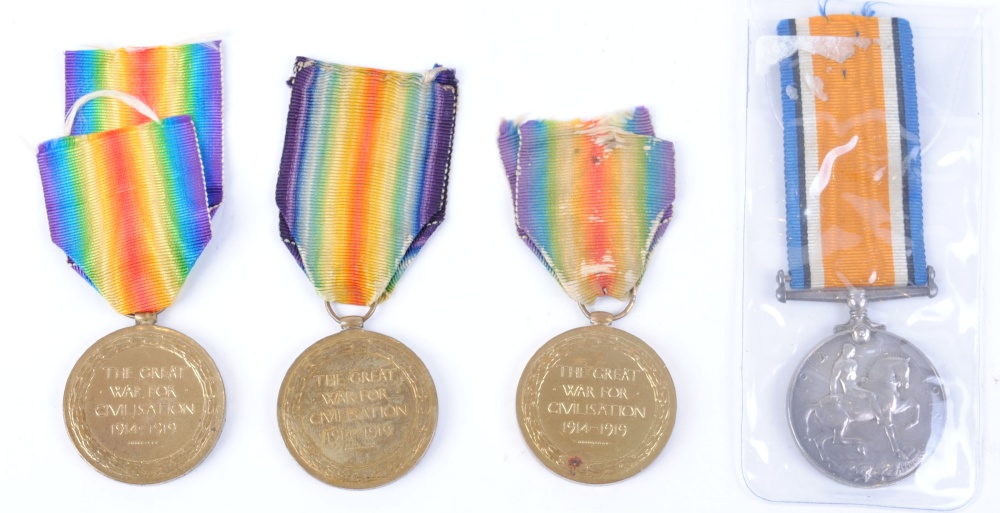 WW I Victory medals issued to 108312 Pte J F Fraser RAF; 86018 2AM E G Coles RAF; 79 - Image 2 of 2