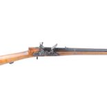 Indo Persian late 18thC flintlock hunting rifle, 40 ins full stocked barrel with fluted muzzle,