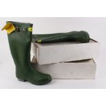 Two pairs Norfolk, country wellington boots, sizes 7 and 4, boxed as new