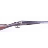 12 bore boxlock ejector by Cogswell & Harrison, 28 ins barrels, ¼ & full, plain border engraved